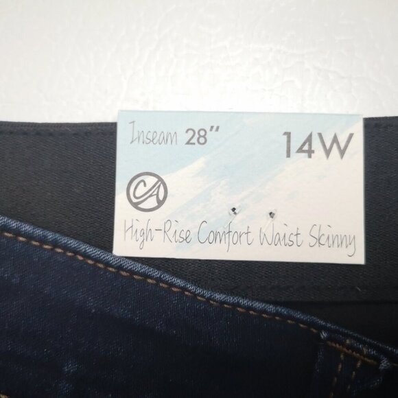 NWT Curve Appeal High Rise No Gap Waist Ladies Size 14W Comfort Skinny Jeans - Picture 5 of 16